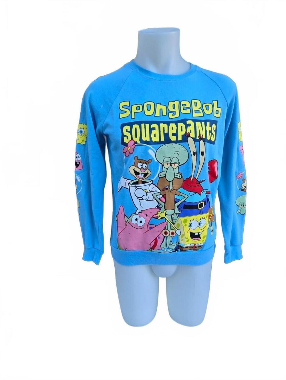 SpongeBob SquarePants Blue Graphic Sweatshirt Youth Medium 7–9 Nickelodeon